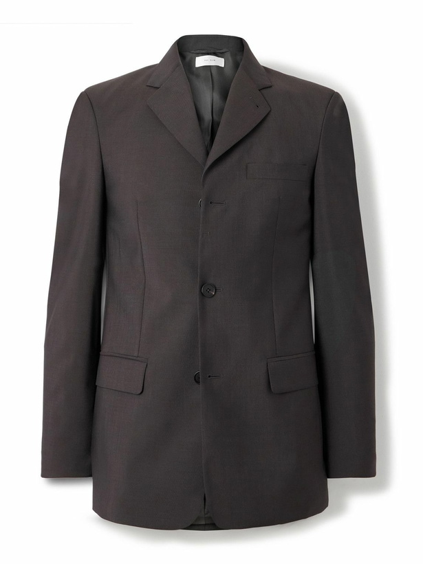Photo: The Row - Sabriel Grain de Poudre Wool and Mohair-Blend Blazer - Brown
