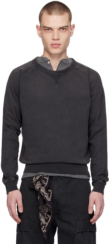 Photo: RRL Black Garment-Dyed Sweatshirt