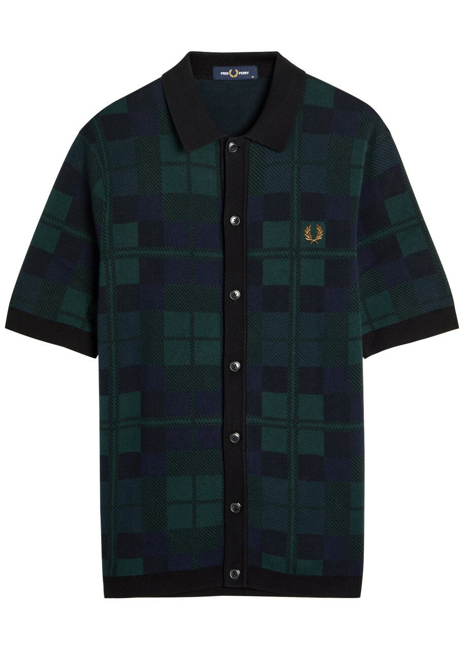Fred Perry Tartan Cotton Shirt Navy