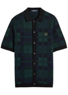 Fred Perry Tartan Cotton Shirt Navy