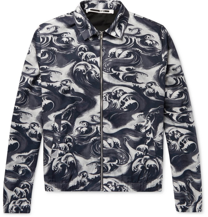 Photo: McQ Alexander McQueen - Appliquéd Printed Cotton-Twill Blouson Jacket - Midnight blue