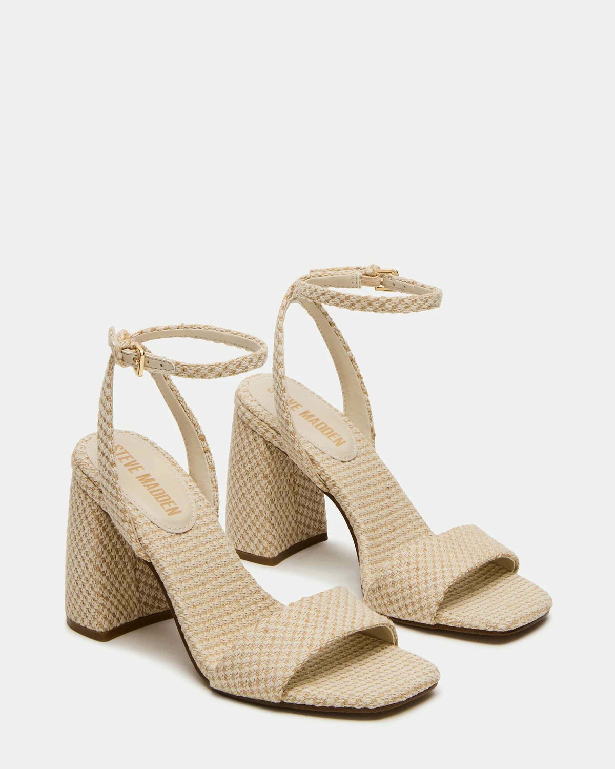Steve Madden Messa Heels in Natural Raffia