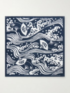 Blue Blue Japan - Printed Cotton Scarf - Blue