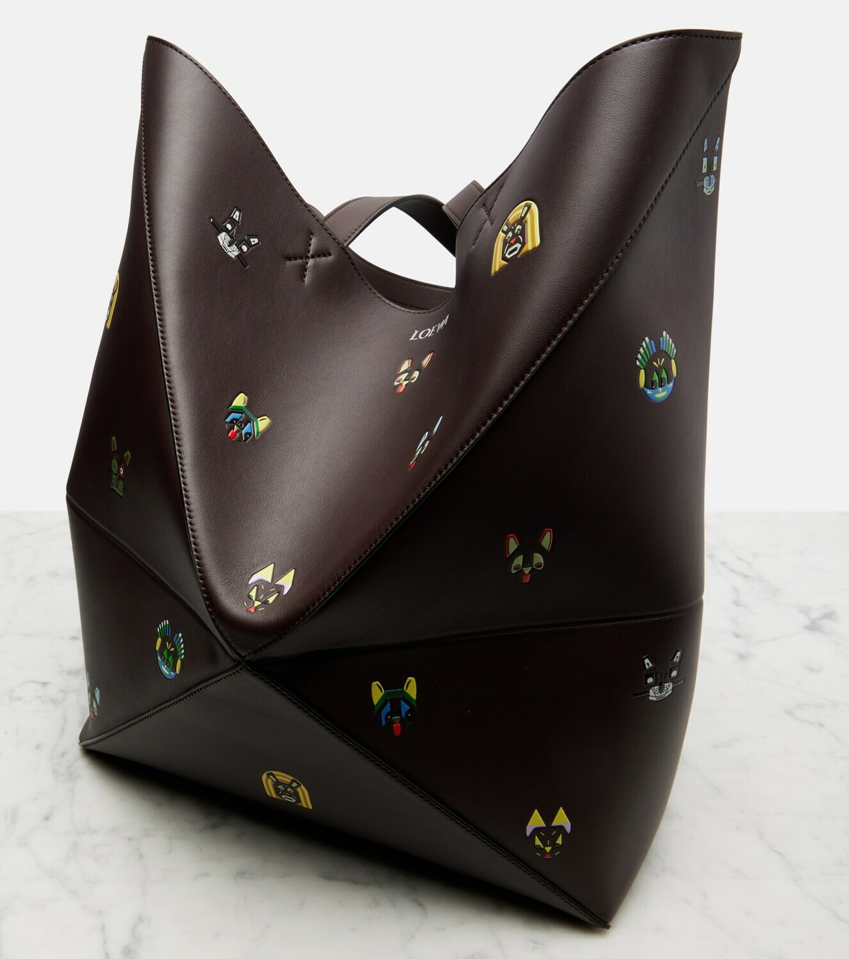 Loewe x Louis Wain Puzzle Fold Cats leather tote bag