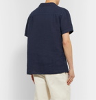YMC - Malick Camp-Collar Linen Shirt - Blue