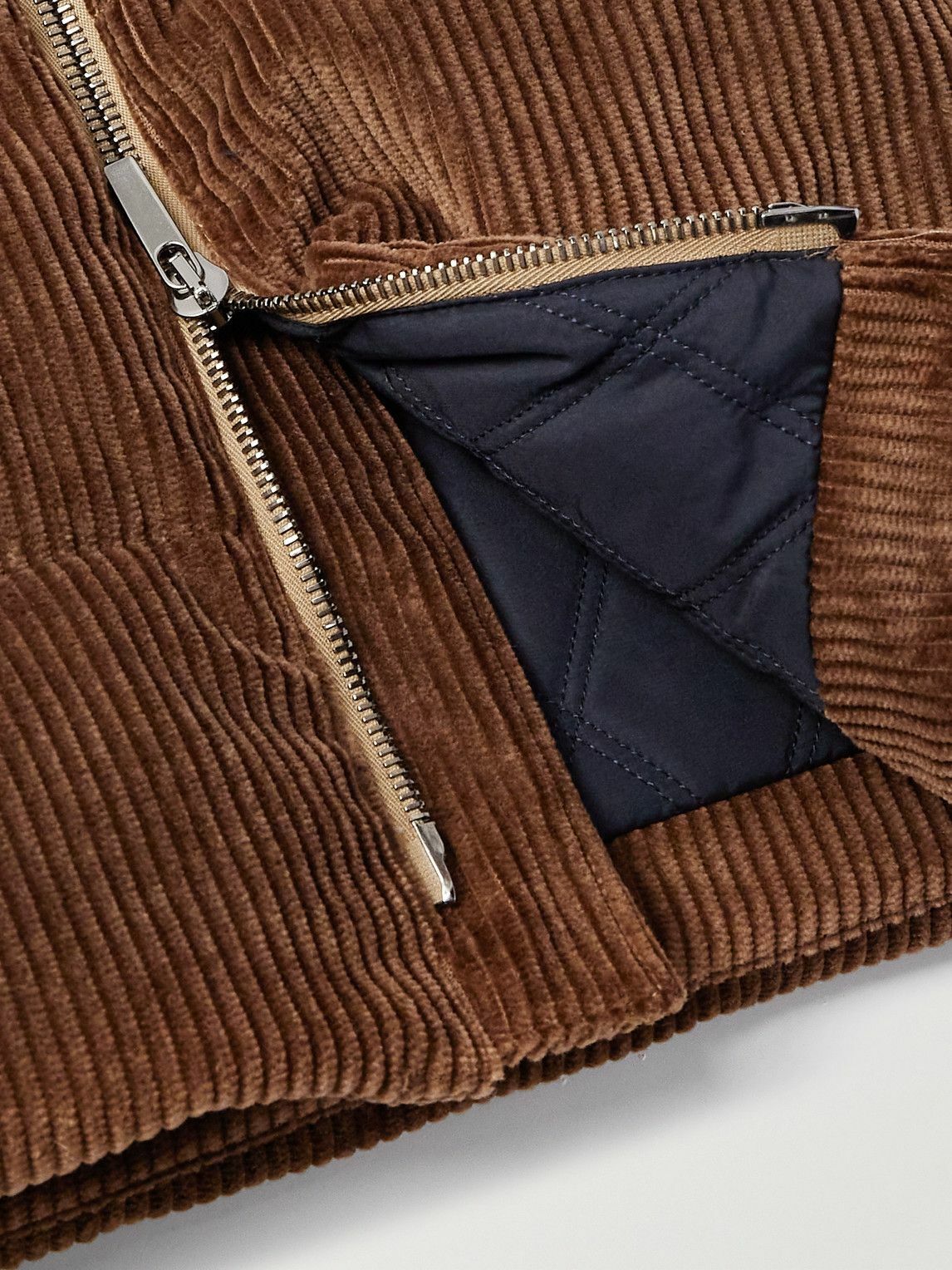 Incotex - Montedoro Quilted Cotton-Corduroy Down Gilet - Brown