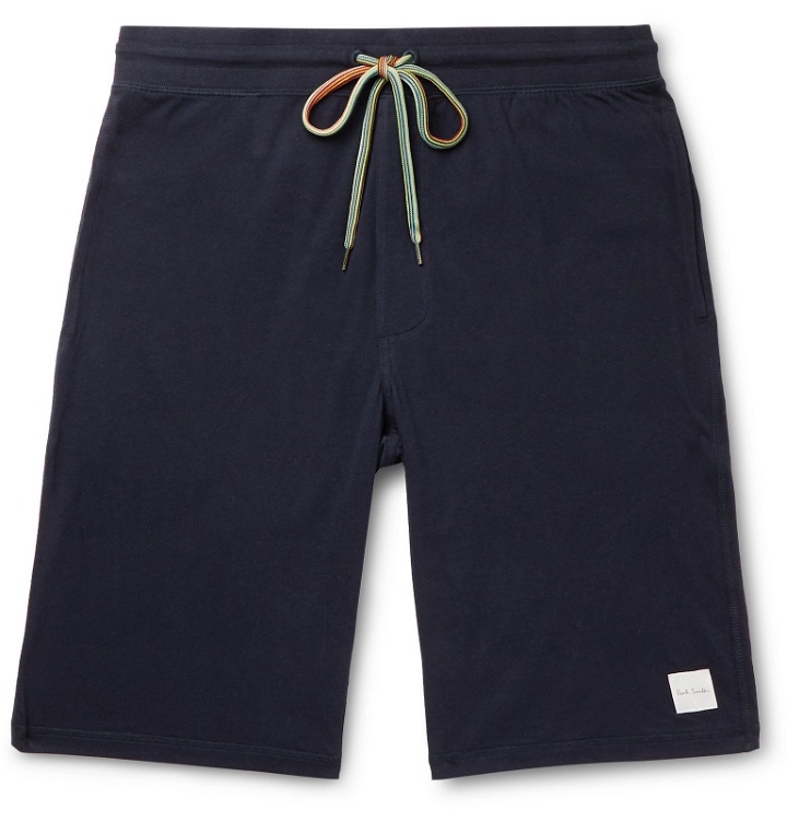Photo: Paul Smith - Slim-Fit Cotton-Jersey Drawstring Shorts - Blue