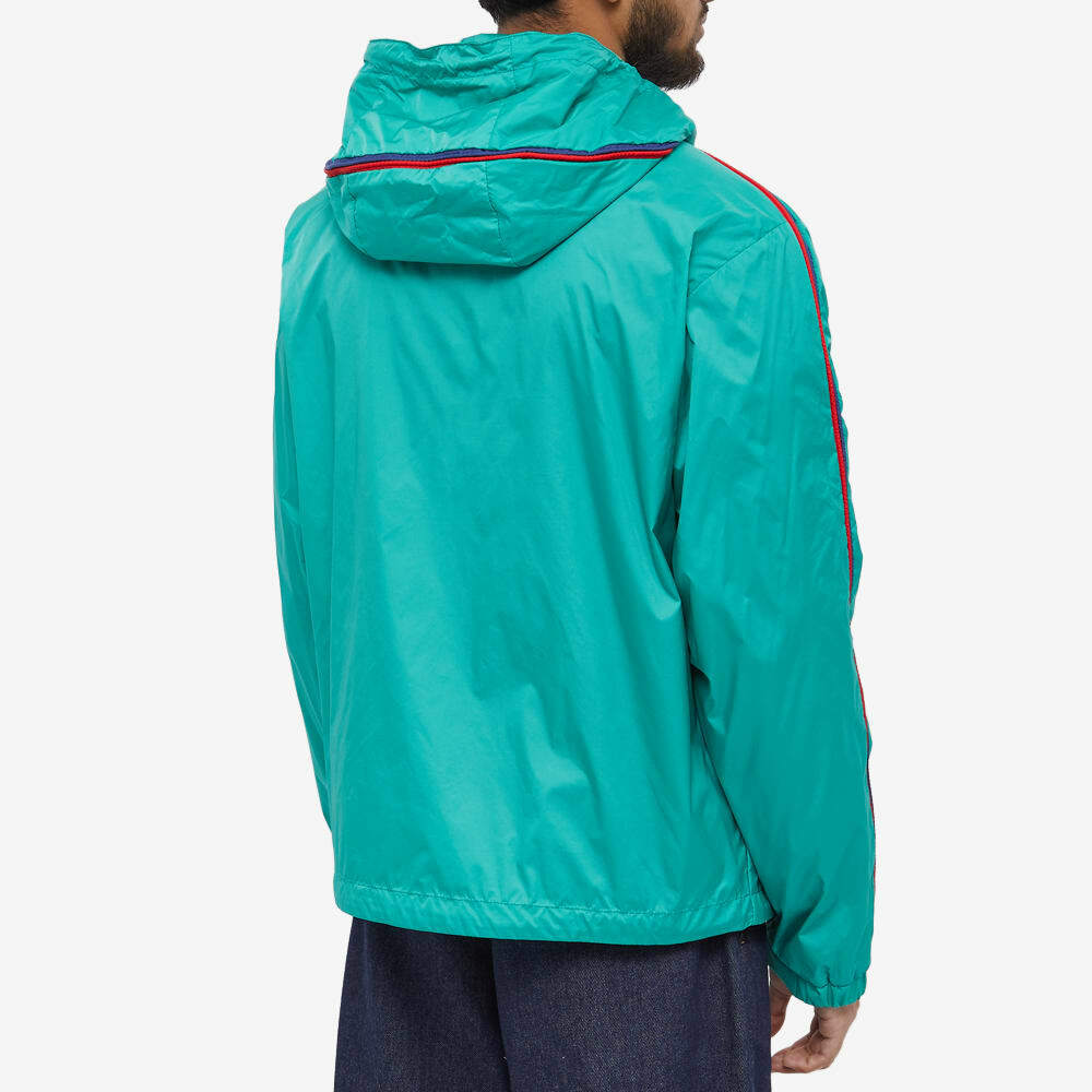 Moncler Men's Hattab Side Stripe Nylon Windbreaker in Green