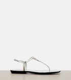 Gucci Interlocking G metallic leather thong sandals
