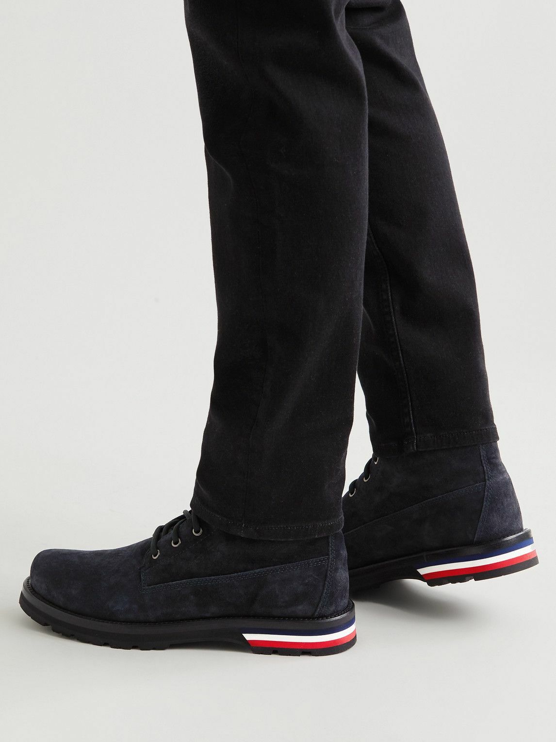 Moncler - Vancouver Canvas-Trimmed Suede Boots - Blue Moncler display picture 2