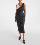 Alexander McQueen Pinstripe draped wool midi dress