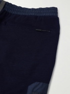 SEASE - Straight-Leg Shell-Trimmed Wool-Blend Drawstring Trousers - Blue