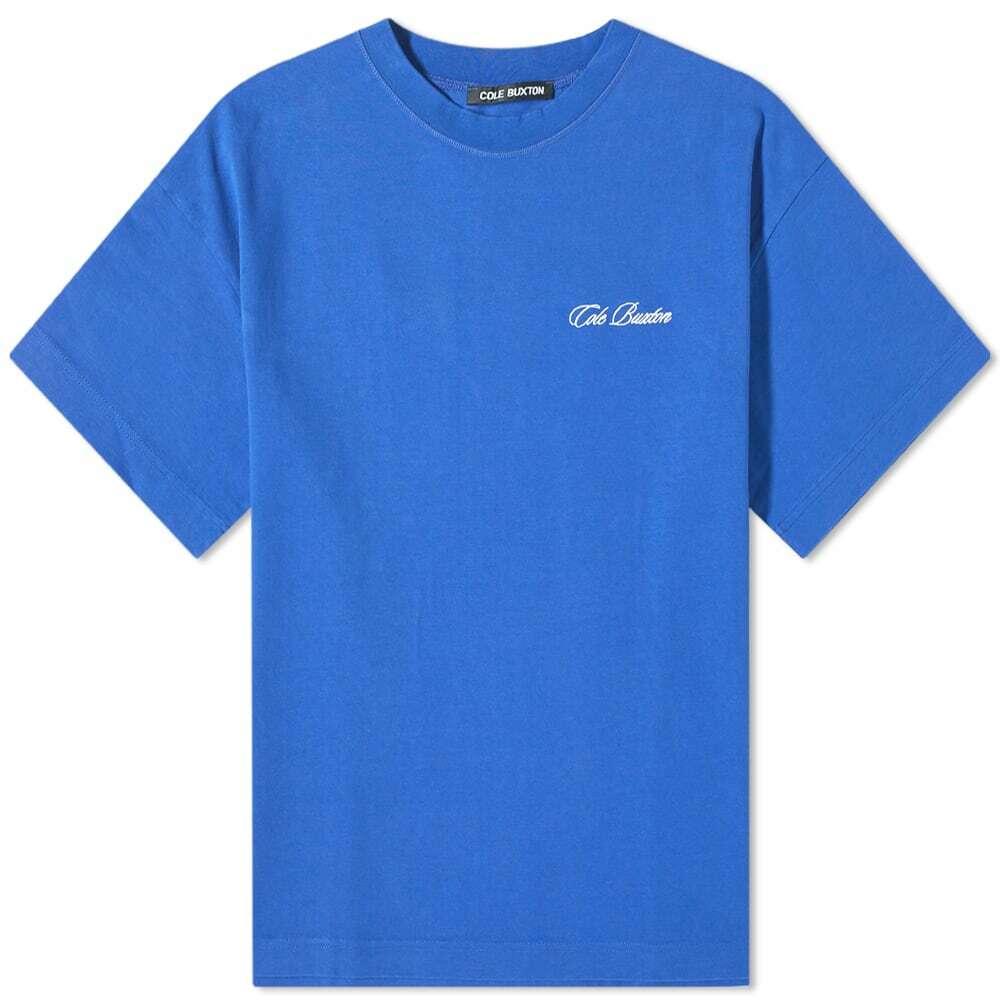 Cole Buxton Men's Classic Embroidery T-Shirt in Cobalt Cole Buxton