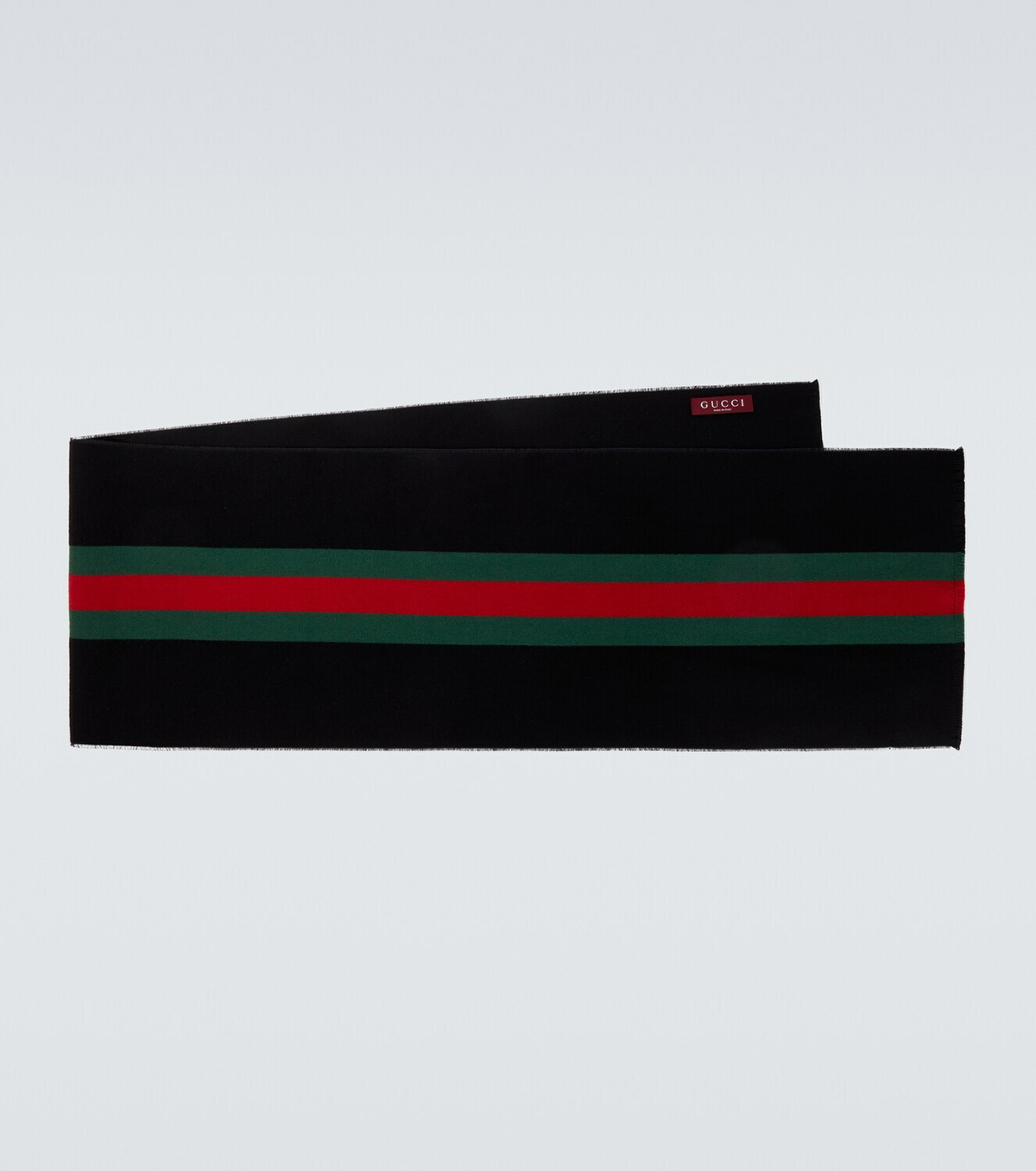 Gucci Web Stripe wool and silk scarf