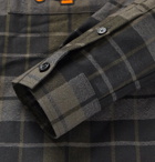 Burberry - Logo-Appliquéd Checked Wool-Flannel Overshirt - Black