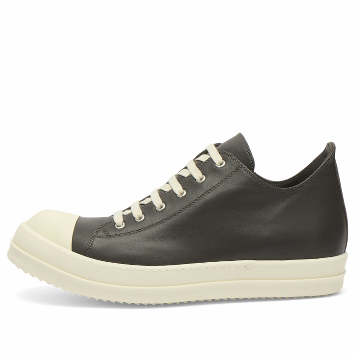 Photo: Rick Owens Men's Leather Low Sneaks in Drkdust/Milk/Milk