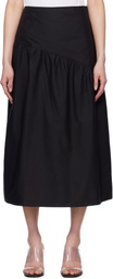 Deiji Studios Black Angle Midi Skirt