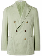 Boglioli - Slim-Fit Double-Breasted Cotton-Blend Suit Jacket - Green