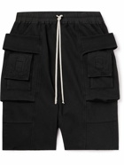 DRKSHDW by Rick Owens - Luxor Creatch Garment-Dyed Cotton-Jersey Drawstring Cargo Shorts - Black