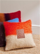 LOEWE - Logo-Appliquéd Two-Tone Mohair-Blend Cushion
