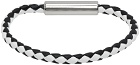 Marni Black & White Braided Leather Bracelet