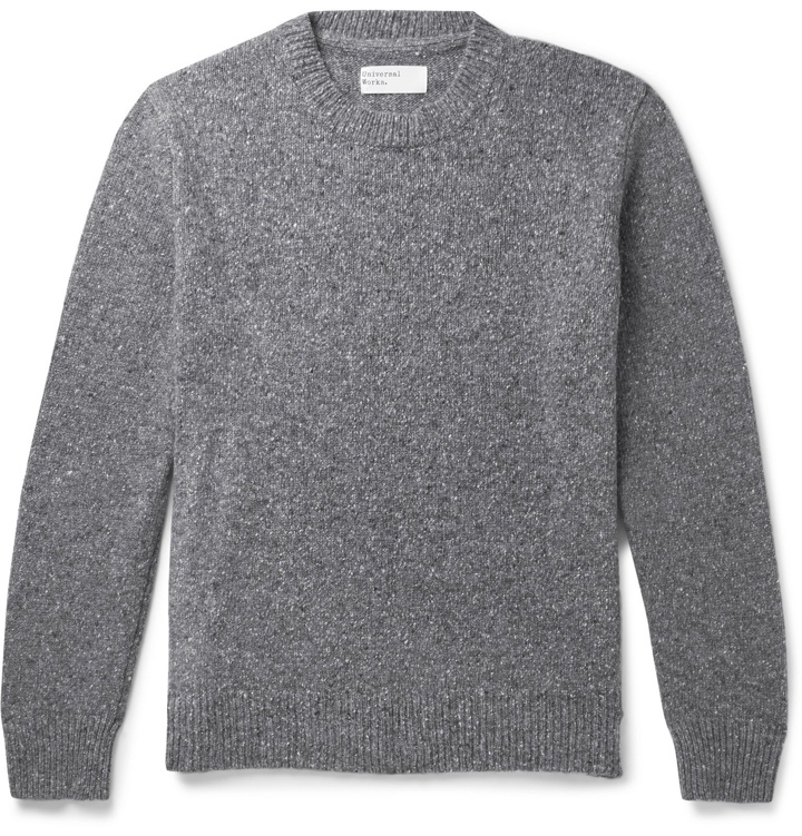 Photo: Universal Works - Mélange Wool-Blend Sweater - Gray