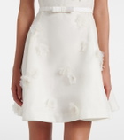 Leo Lin Elyse floral-appliqué linen and silk minidress