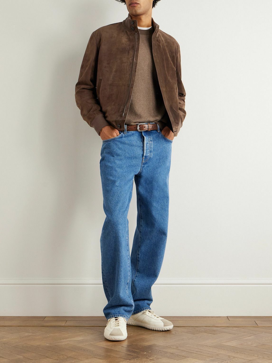 Zegna - Suede Blouson Jacket - Brown