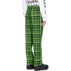 S.R. STUDIO. LA. CA. Green Open-Weave Check Trousers