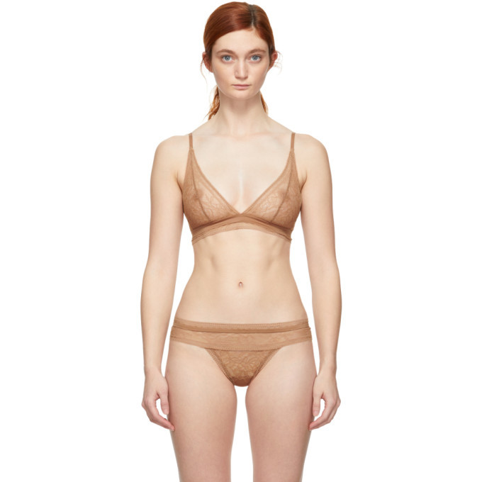 Photo: Calvin Klein Underwear Tan Lace Unlined Triangle Bralette