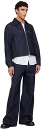 FUMITO GANRYU Navy Reverse 5P Jeans