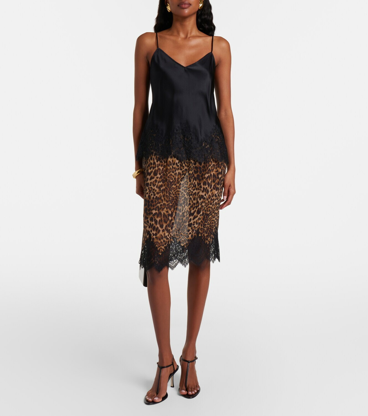Nili Lotan Thea animal-print silk midi skirt