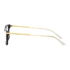 Bottega Veneta Black and Gold Square Acetate Glasses