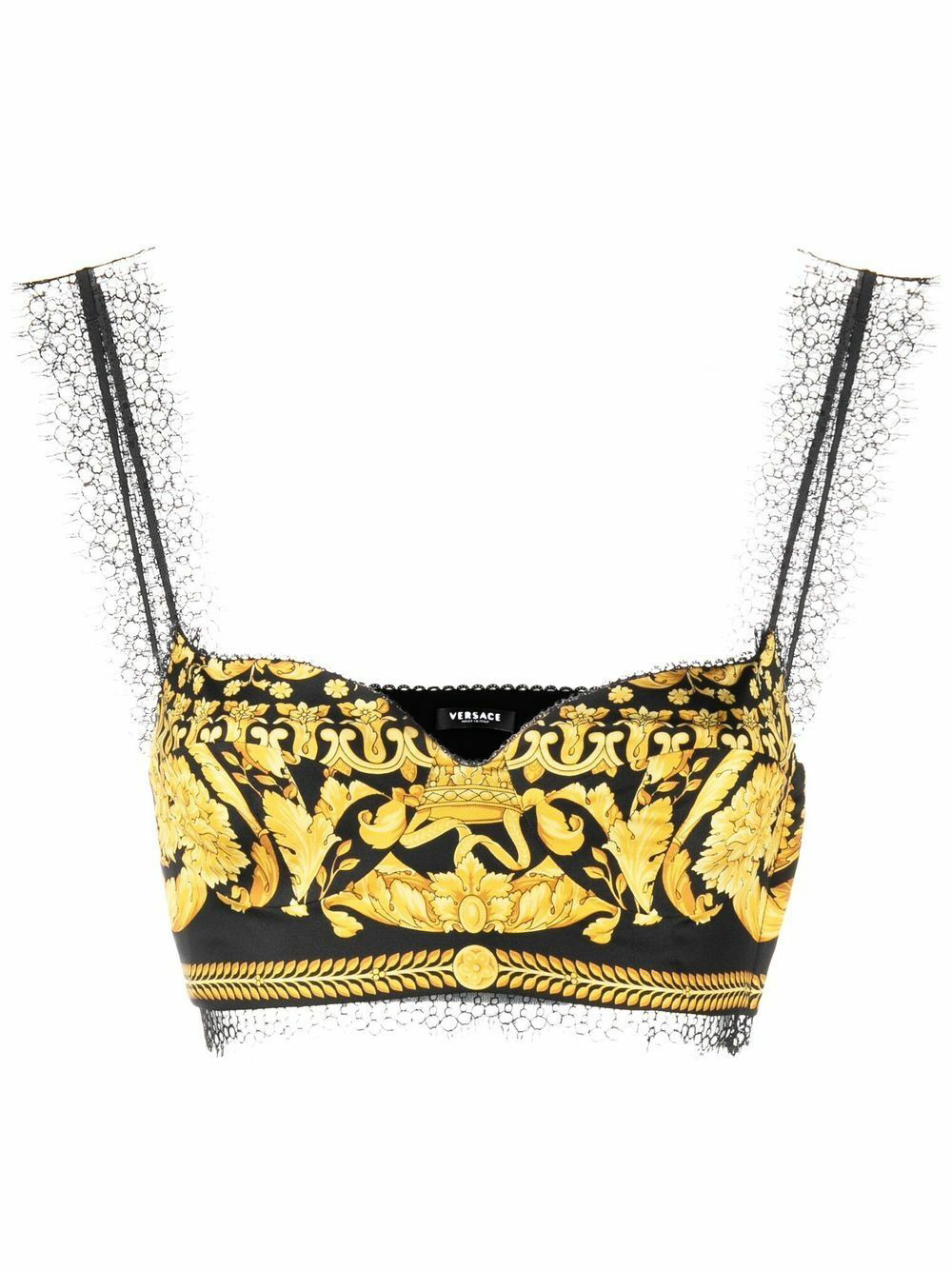 Versace Multicolor Baroque Lace Bra Versace