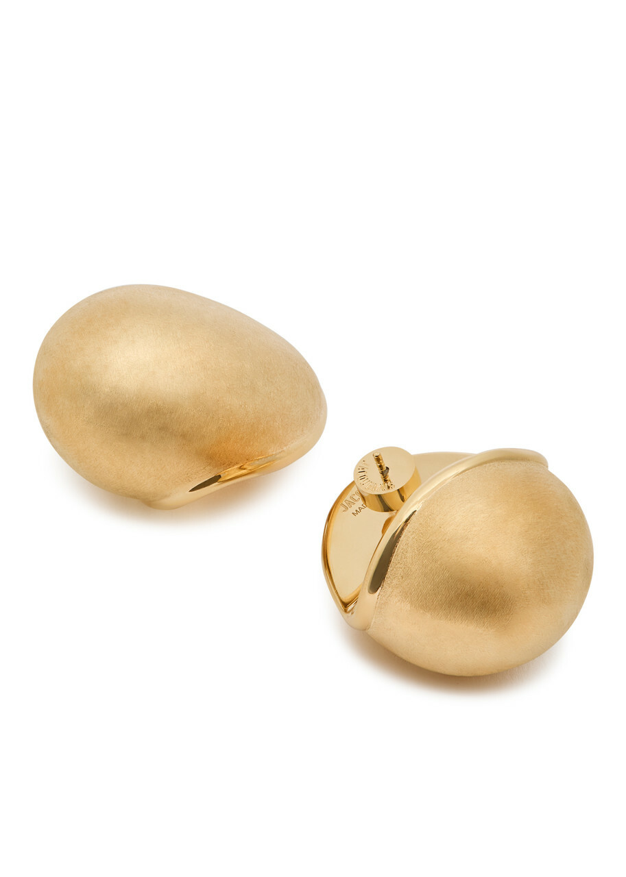 Jacquemus Les Bouclés Raisin Brushed Drop Earrings - Gold - One Size