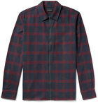 Club Monaco - Checked Cotton-Flannel Zip-Up Shirt Jacket - Burgundy