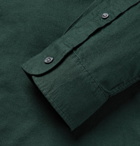 Club Monaco - Slim-Fit Button-Down Collar Cotton-Flannel Shirt - Green