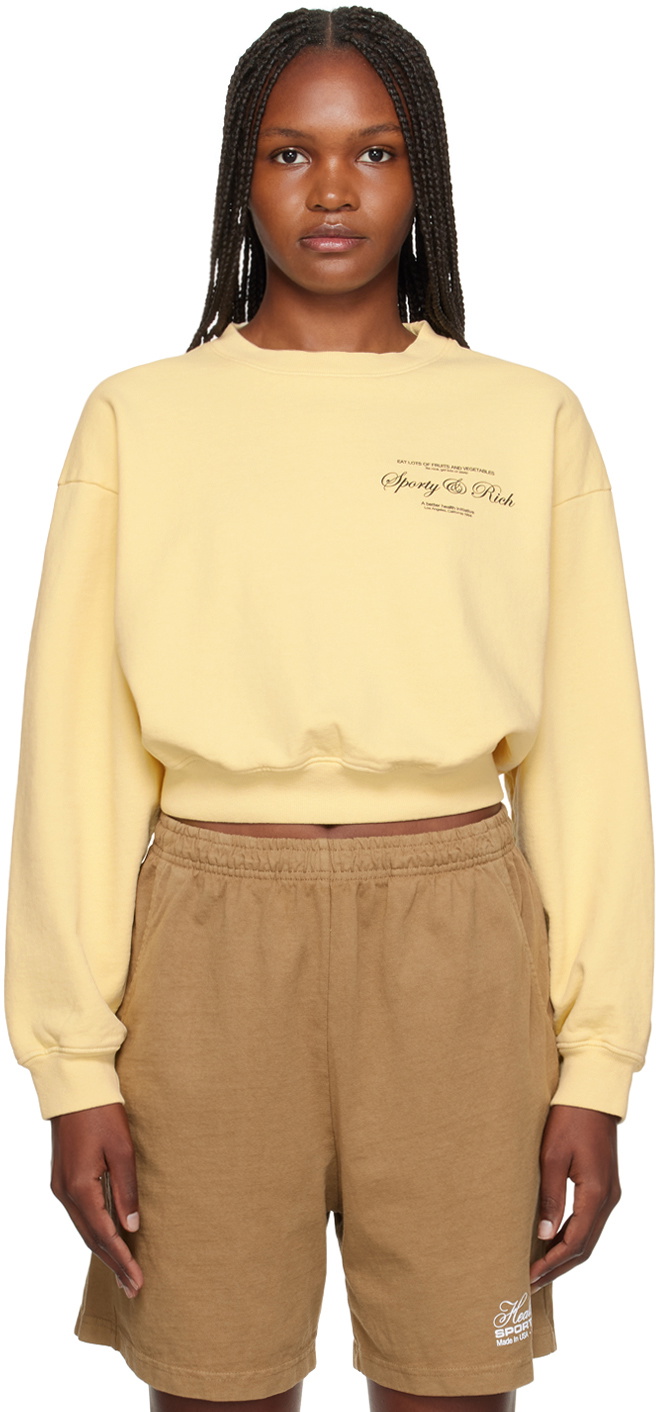 Sporty & Rich Yellow Script Sweatshirt Sporty & Rich