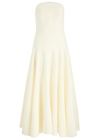 Roland Mouret Strapless Crepe Midi Dress Cream