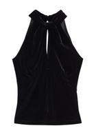 Ganni Twisted Velvet top Black