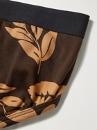 TOM FORD - Floral-Print Stretch-Cotton Jersey Briefs - Brown