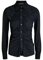 High Tether Ruched Stretch-jersey Shirt Blue