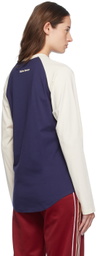 Wales Bonner Navy & Off-White 'Space' Long Sleeve T-Shirt