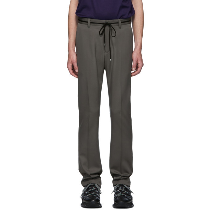 Photo: Lanvin Grey Fitted Drawstring Trousers