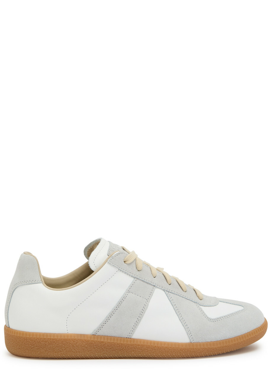 Maison Margiela Replica Panelled Leather Sneakers White