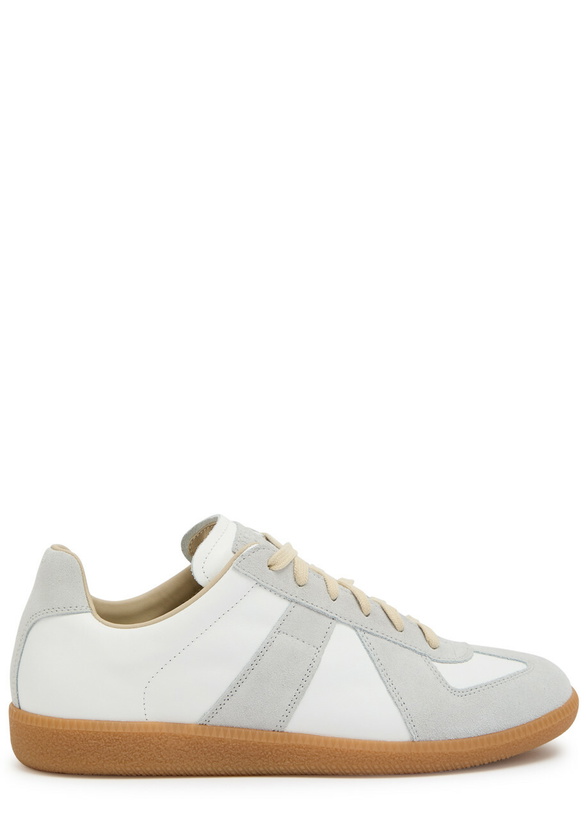 Photo: Maison Margiela Replica Panelled Leather Sneakers White