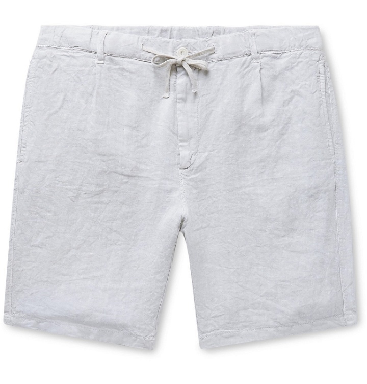 Photo: Hartford - Pleated Linen Drawstring Shorts - Gray