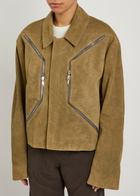 Rick Owens Heizer Suede Jacket Brown