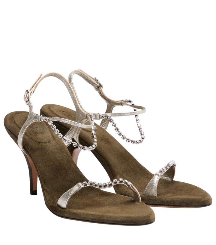 Photo: Chloé Zia embellished metallic leather sandals