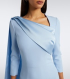 Safiyaa Caped crêpe and satin gown